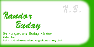 nandor buday business card