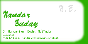 nandor buday business card